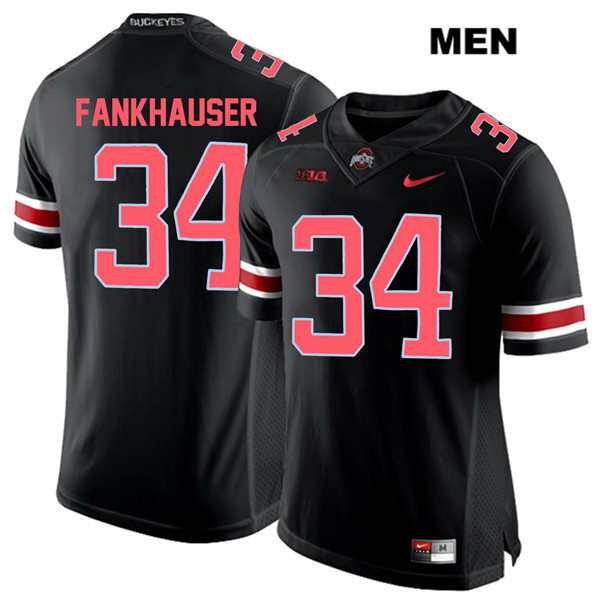 Ohio State Buckeyes Men's Owen Fankhauser #34 Red Number Black Authentic Nike College NCAA Stitched Football Jersey UX19Z67NG
